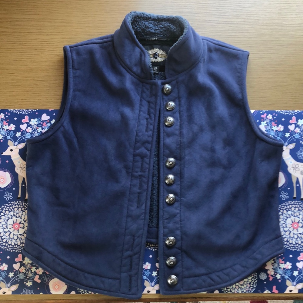 County clothing company faux suede vest